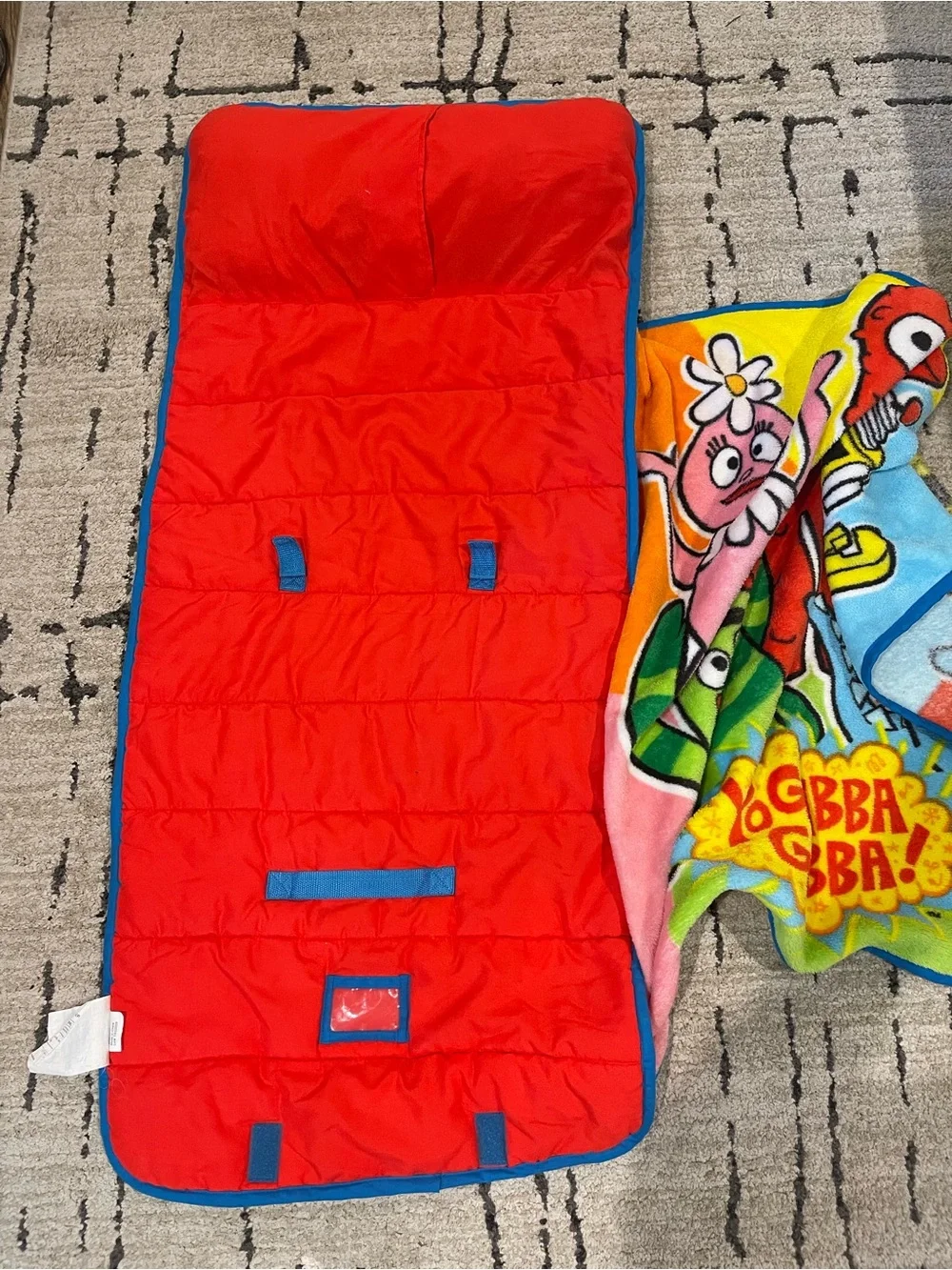 Vintage Yo Gabba Gabba! Toddler Kids School Nap Mat Travel Blanket Roll Up